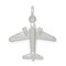 Sterling Silver Airplane Charm &#x26; 18&#x22; Chain Jewerly 25.4mm x 21.8mm